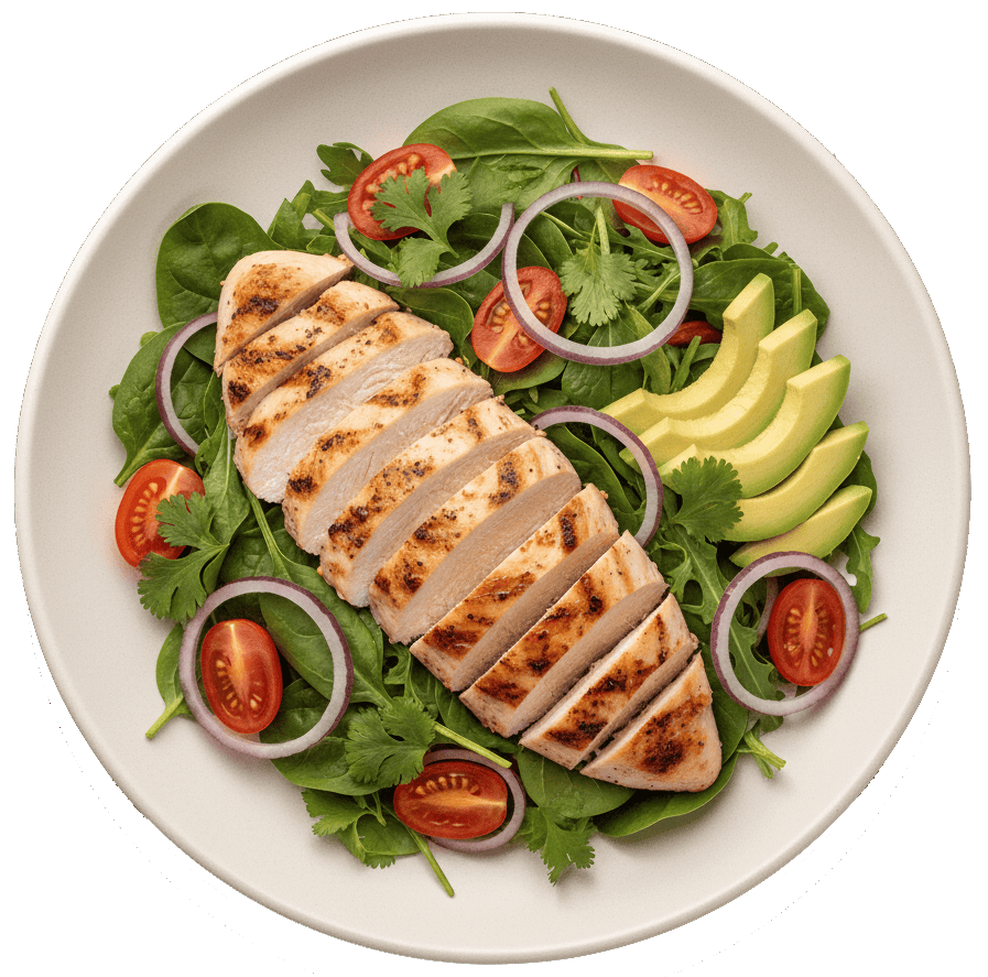 Fresh grilled chicken salad