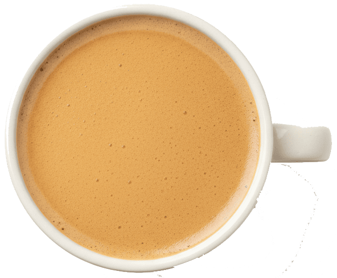 Smooth flat white coffee with microfoam milk