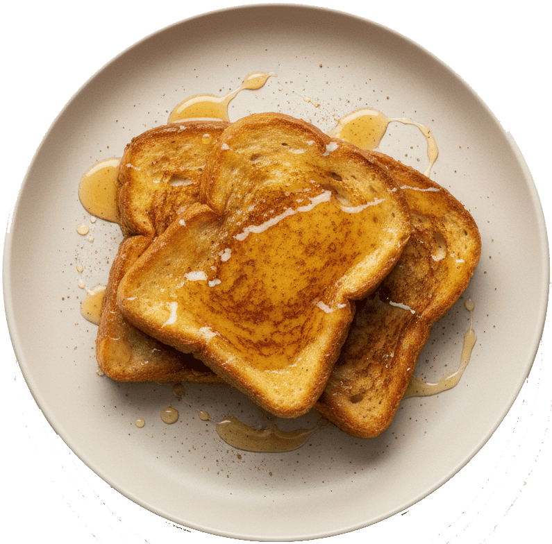 French toast with cinnamon and honey