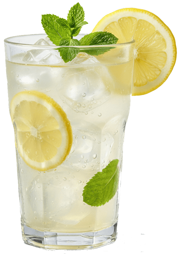 Fresh homemade lemonade with ice