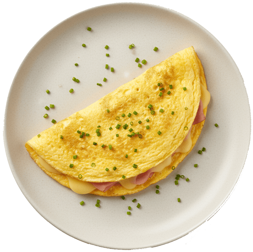 Ham and cheese omelette